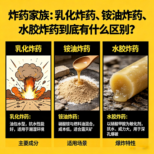 厦门炸药家族：乳化炸药、铵油炸药、水胶炸药到底有什么区别？